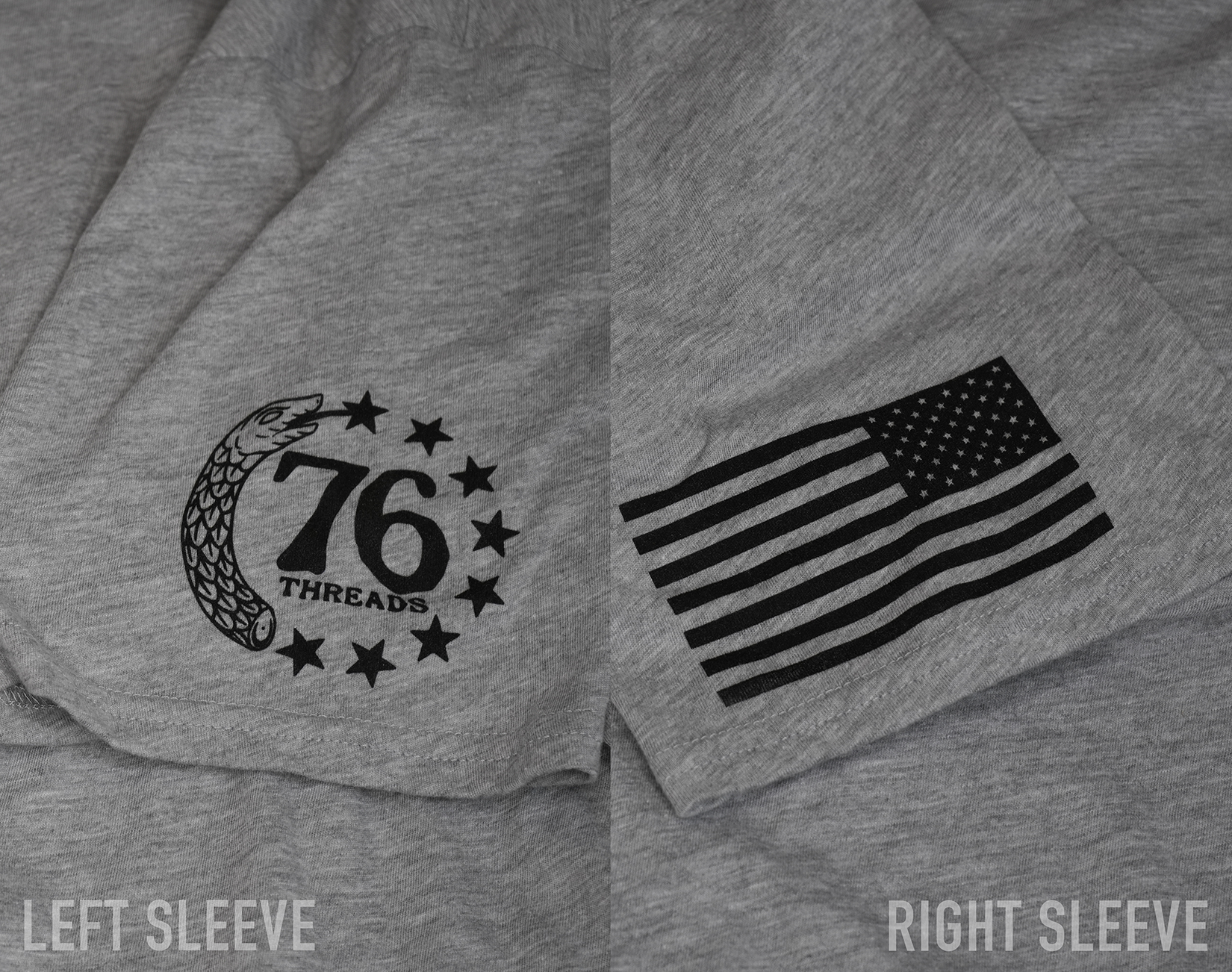 USA made flag shirt 76 threads