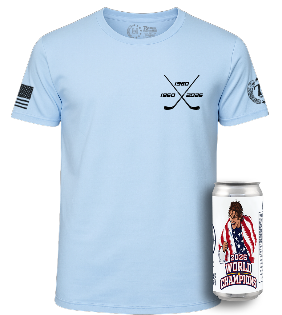 USA Hockey Champions Shirts – American-Made Tee in a Can 100% Cotton