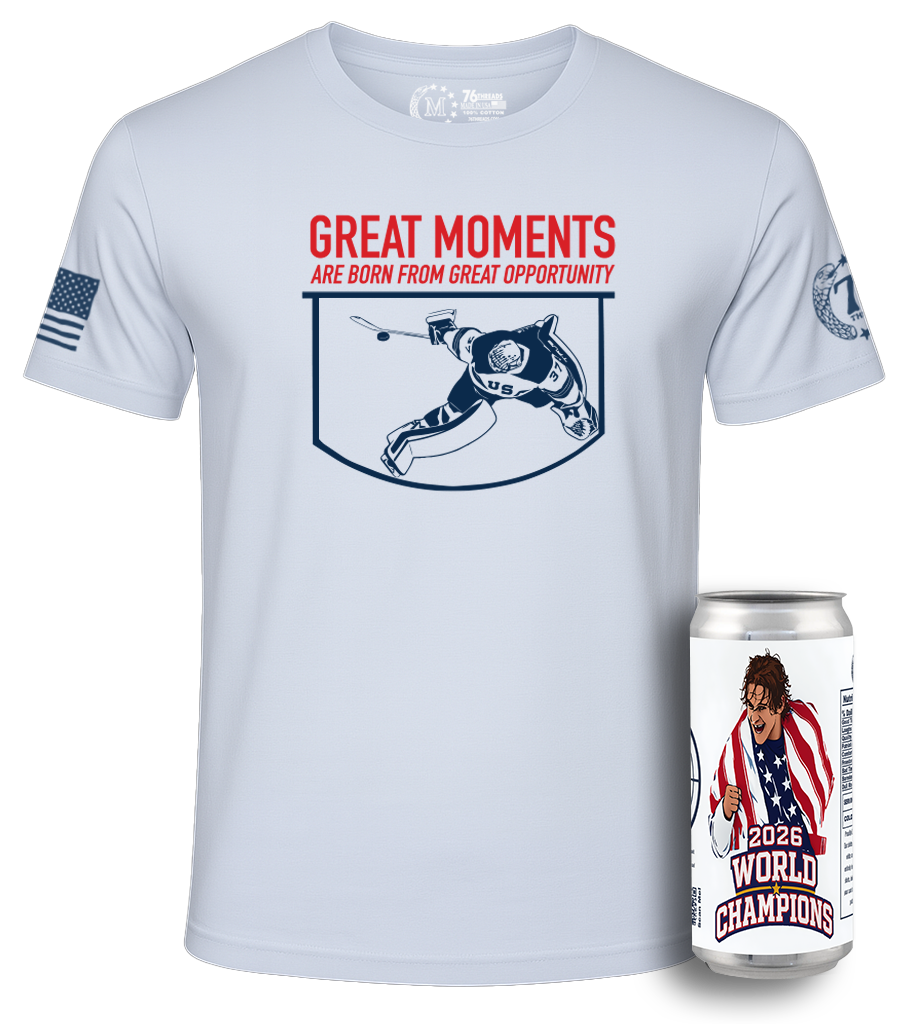 USA Hockey Champions Shirts – American-Made Tee in a Can 100% Cotton