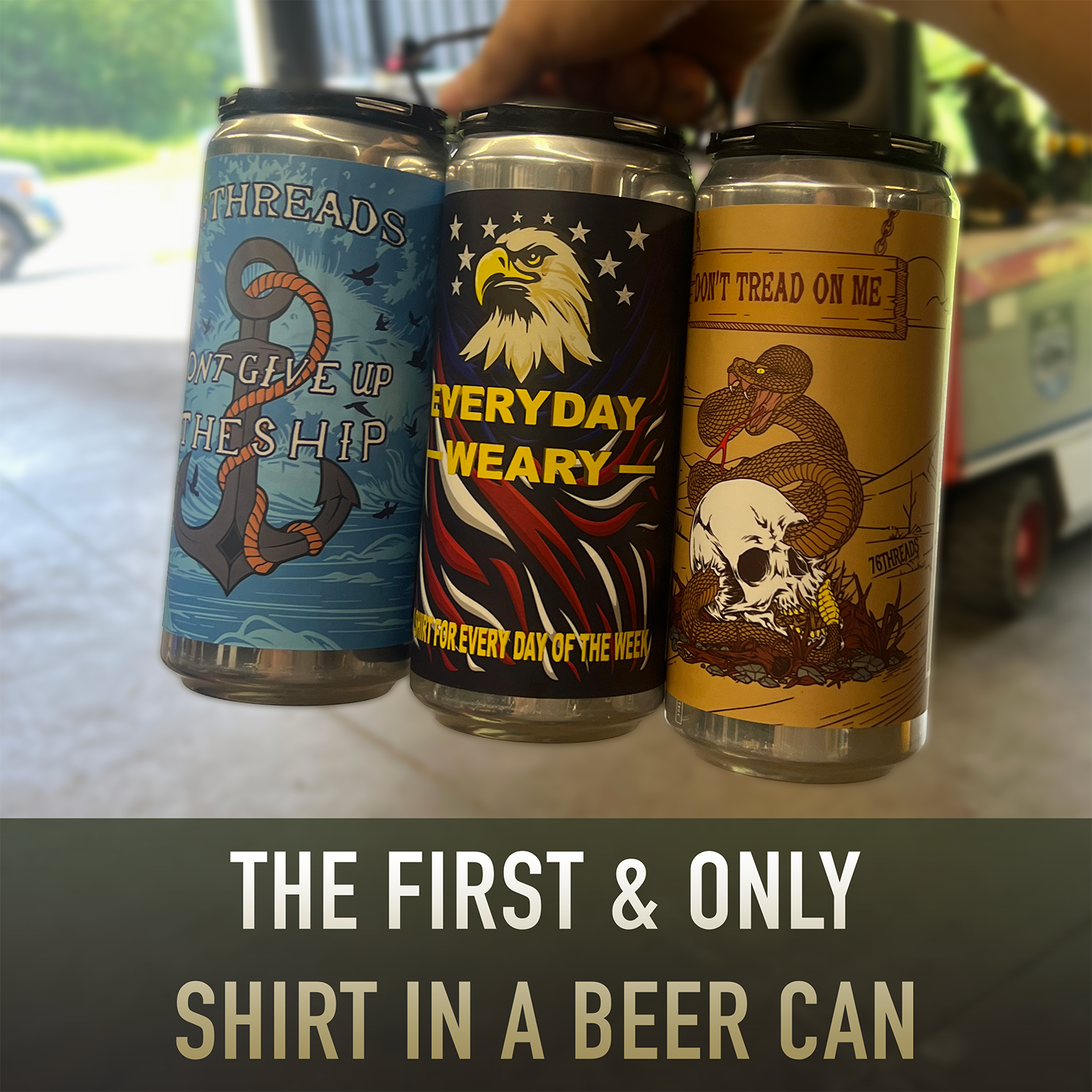 Everyday weary Shirt in beer can 76 threads
